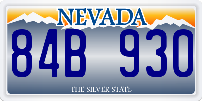 NV license plate 84B930