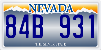 NV license plate 84B931