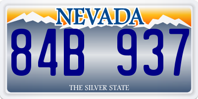 NV license plate 84B937