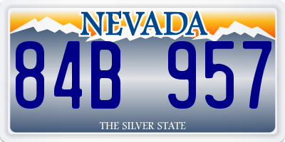 NV license plate 84B957