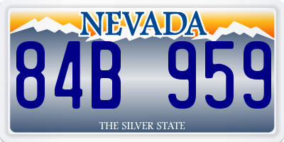 NV license plate 84B959