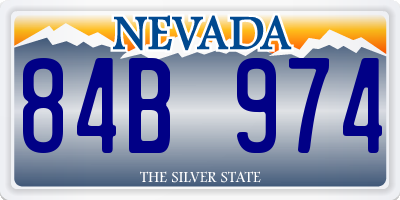 NV license plate 84B974