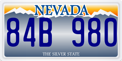 NV license plate 84B980