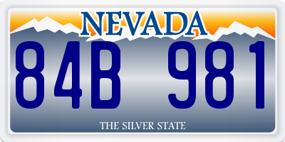 NV license plate 84B981