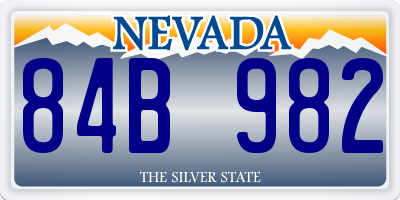 NV license plate 84B982