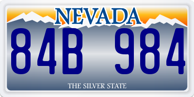 NV license plate 84B984