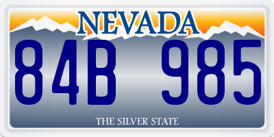 NV license plate 84B985