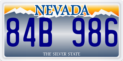 NV license plate 84B986