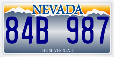 NV license plate 84B987