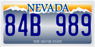 NV license plate 84B989