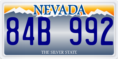 NV license plate 84B992