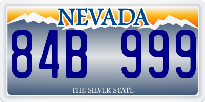 NV license plate 84B999