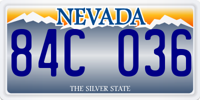 NV license plate 84C036