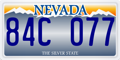 NV license plate 84C077