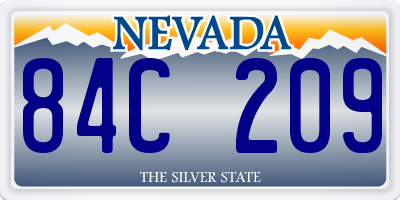 NV license plate 84C209