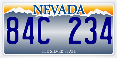 NV license plate 84C234