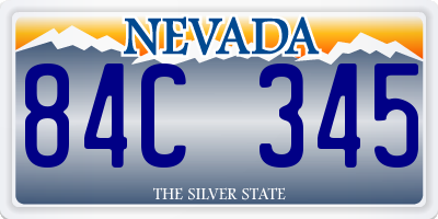 NV license plate 84C345