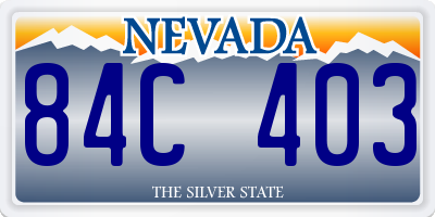 NV license plate 84C403