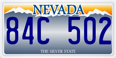 NV license plate 84C502