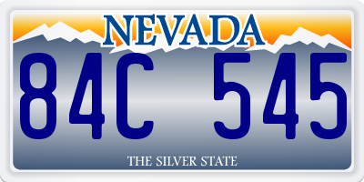 NV license plate 84C545