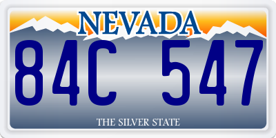 NV license plate 84C547