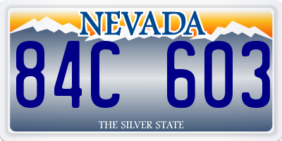NV license plate 84C603