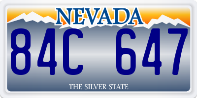 NV license plate 84C647