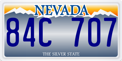 NV license plate 84C707