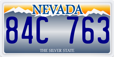 NV license plate 84C763