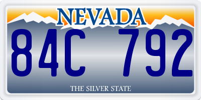 NV license plate 84C792