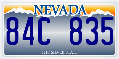 NV license plate 84C835