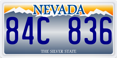 NV license plate 84C836