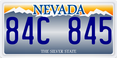 NV license plate 84C845