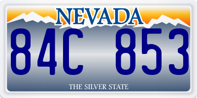 NV license plate 84C853