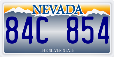 NV license plate 84C854