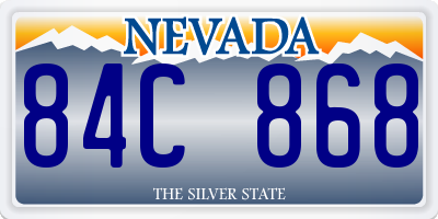 NV license plate 84C868