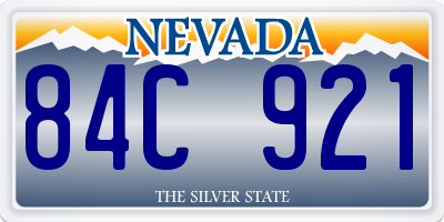 NV license plate 84C921