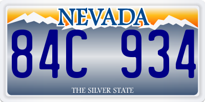 NV license plate 84C934