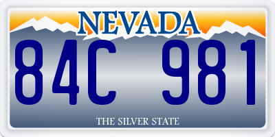 NV license plate 84C981
