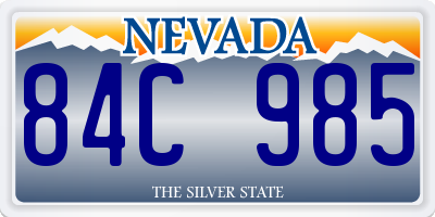 NV license plate 84C985