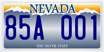 NV license plate 85A001