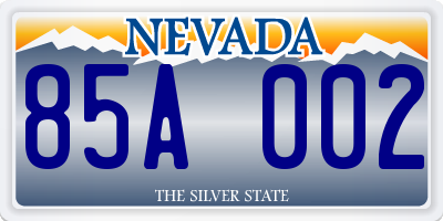 NV license plate 85A002