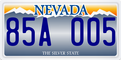 NV license plate 85A005