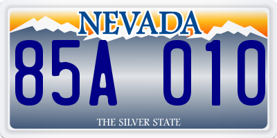 NV license plate 85A010