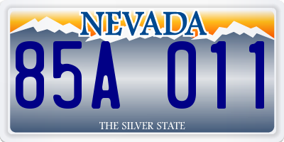 NV license plate 85A011