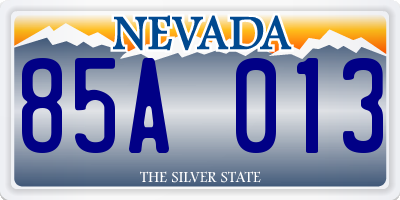 NV license plate 85A013