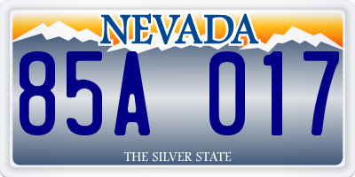 NV license plate 85A017