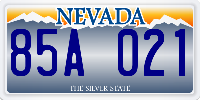 NV license plate 85A021