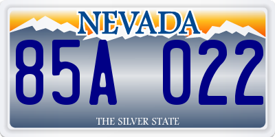 NV license plate 85A022