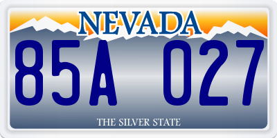 NV license plate 85A027